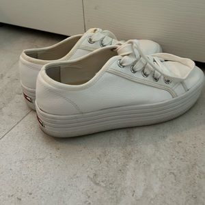 White platform sneakers